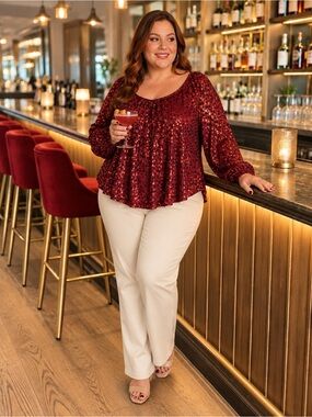 Lane Bryant Classic Peplum  Burnout Dot Top Size 18/20 New With Tags